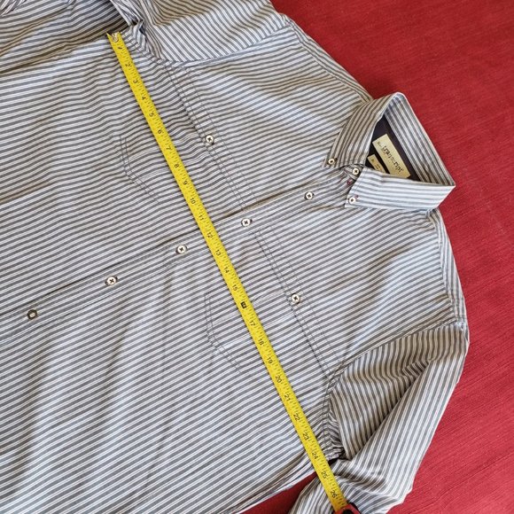 Men's XL Transcript long-sleeved button down casual shirt - grey striped cotton - Picture 4 of 8